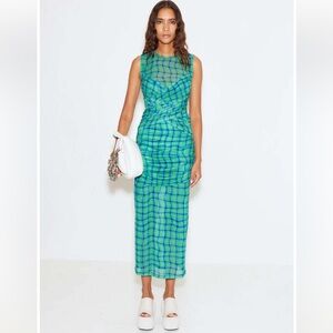 Simon Miller Kinny Dress in Green Plaid Stripe - Size Small - Worn Once